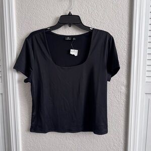 Versona Black Scoop Neck Top
